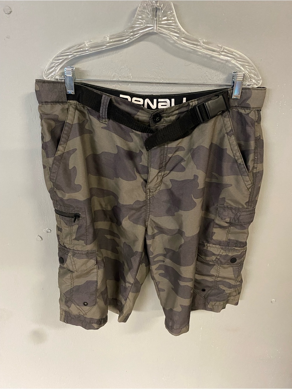 Men's Black Camouflage  Denali hybrid cargo shorts - 34